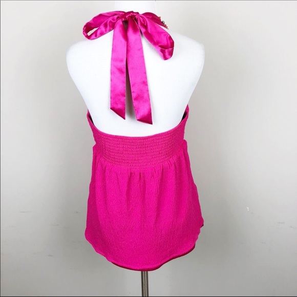 Bebe Pink halter rhinestone top - Picture 4 of 4